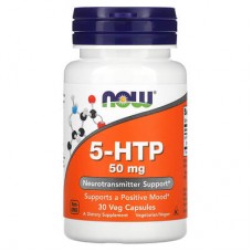NOW Foods, 5-гідрокситриптофан, 50 мг, 30 рослинних капсул